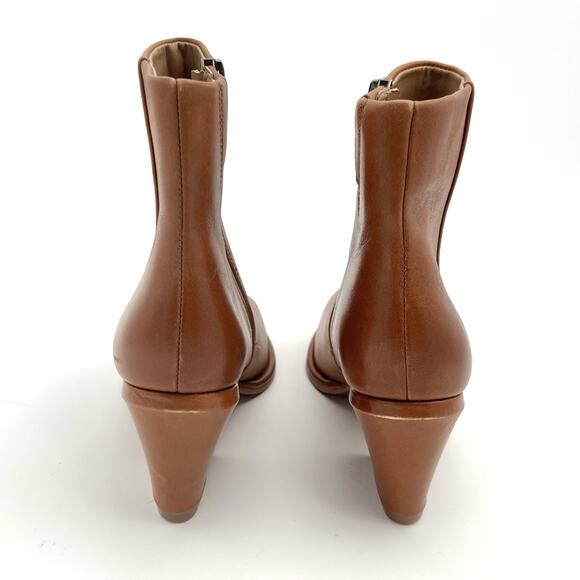 Blondo Emmalyn Waterproof 6M Brown Tan Leather Zip Ankle Boots Booties - Picture 6 of 13